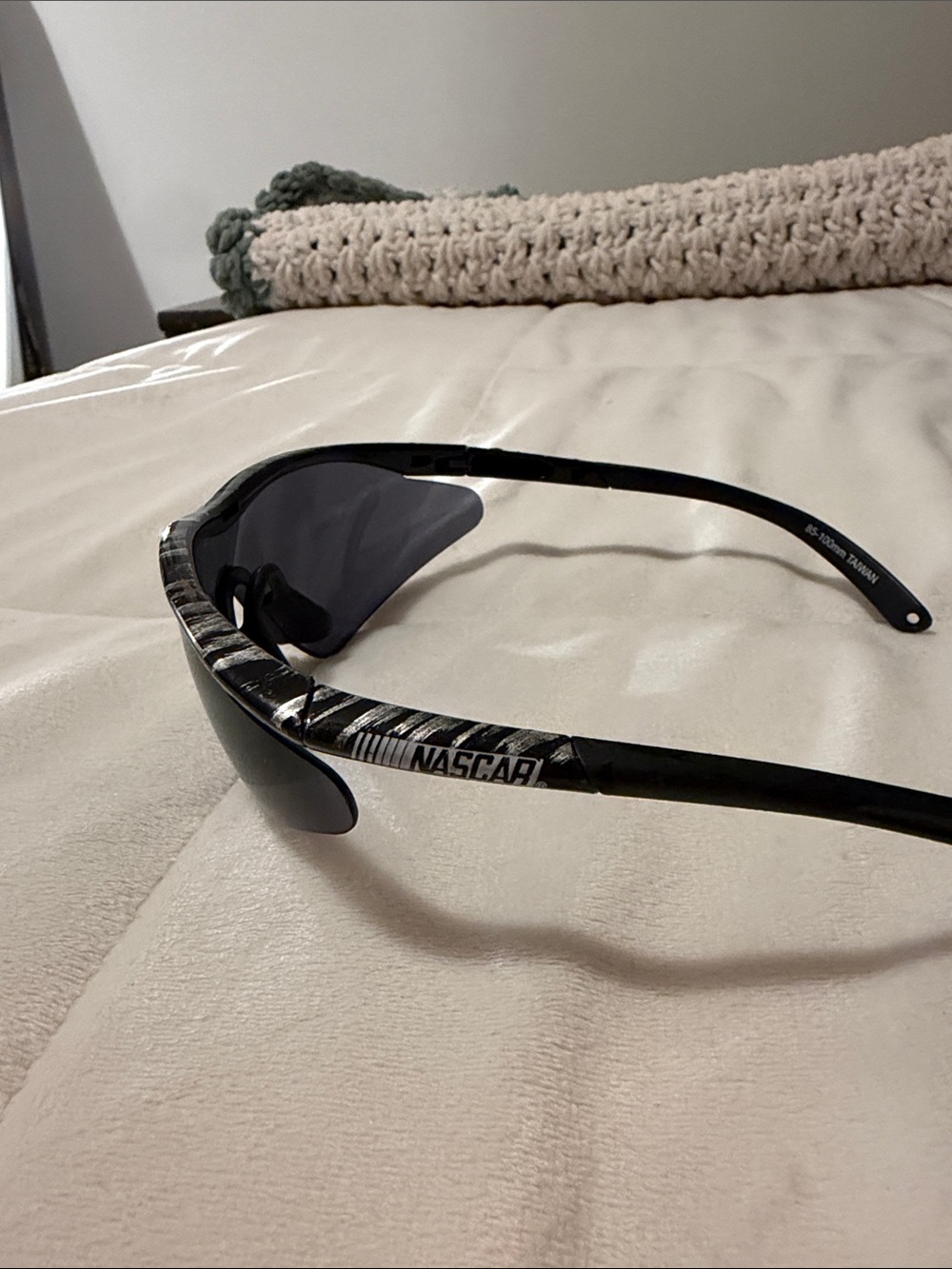 Nascar Black and Silver Racing Wrap Sunglasses - Picture 2 of 4